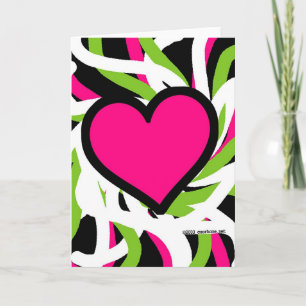 Graffiti Pink Heart Card