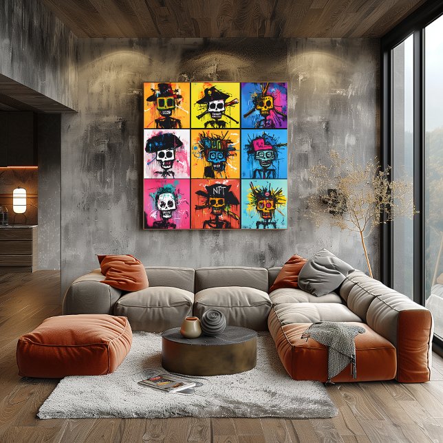 Graffiti Pirate and NFT Characters Bold Urban grid Poster (Creator Uploaded)