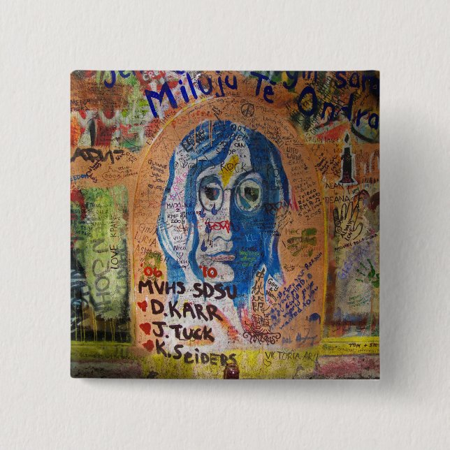 Graffiti - Prague 15 Cm Square Badge (Front)