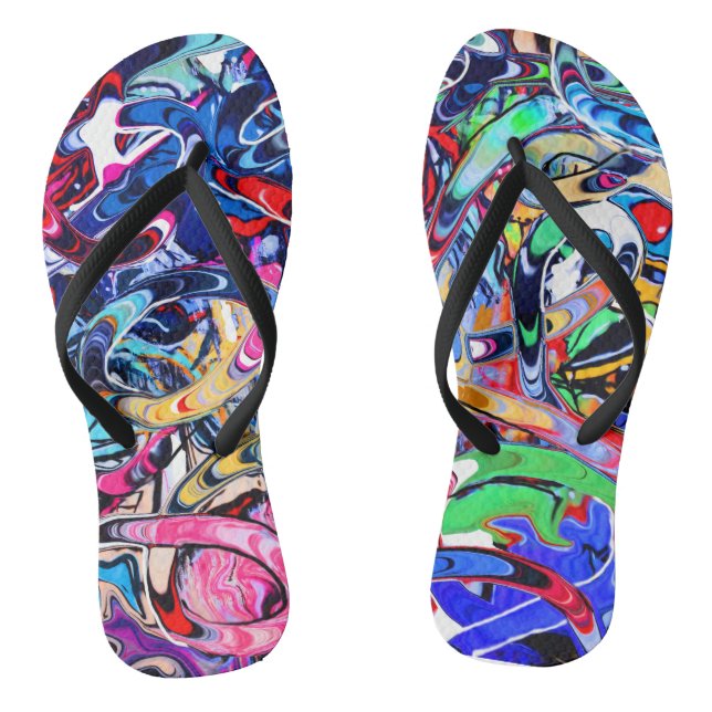 Graffiti print jandals (Footbed)