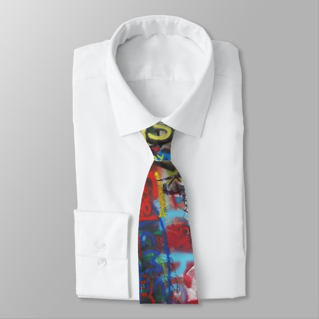 Graffiti print teen pattern background tie (Tied)