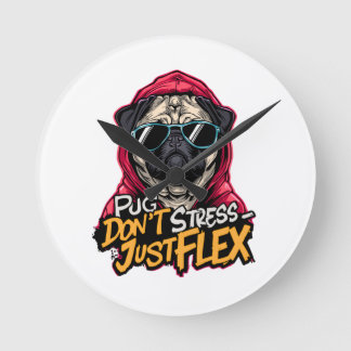 Graffiti Pug Wall Clock – “Pug Don’t Stress