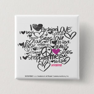 Graffiti Purple 15 Cm Square Badge