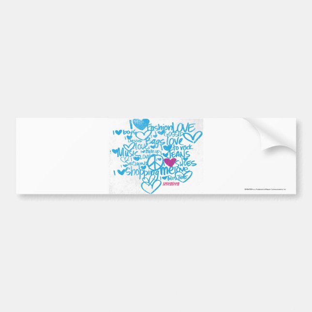 Graffiti Purple/Aqua Bumper Sticker (Front)