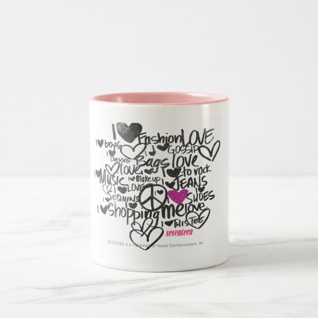 Graffiti Purple Two-Tone Coffee Mug (Center)