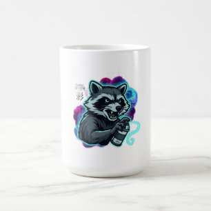 Graffiti Racoon Long Sleeve Coffee Mug