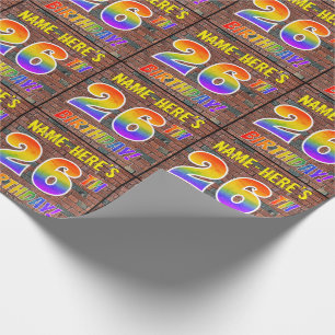 Graffiti Rainbow Look 26TH BIRTHDAY! & Custom Name Wrapping Paper