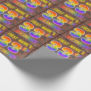 Graffiti Rainbow Look 33RD BIRTHDAY! & Custom Name Wrapping Paper