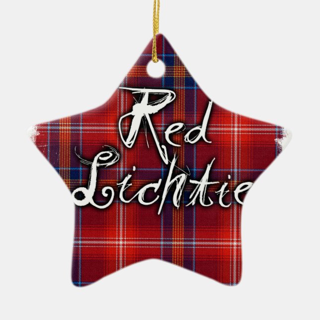 Graffiti Red Lichtie collection Ceramic Tree Decoration (Front)