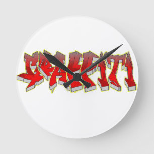 Graffiti Round Clock
