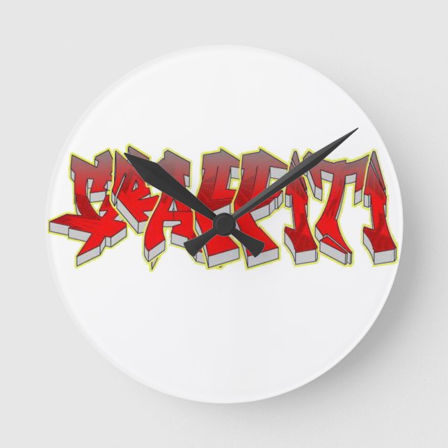 Graffiti Round Clock (Front)
