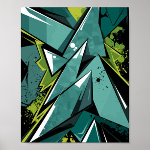 Graffiti Shapes and Splashes Poster