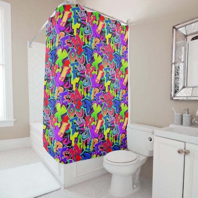 Graffiti Shower Curtain (In Situ)