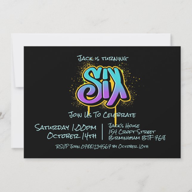Graffiti Six Invitation (Front)