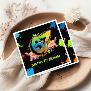 Graffiti Six Seven Kids Birthday Napkins