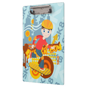 Graffiti skateboard kid birthday party clipboard