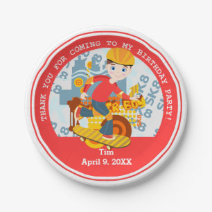 Graffiti skateboard kid birthday party paper plate