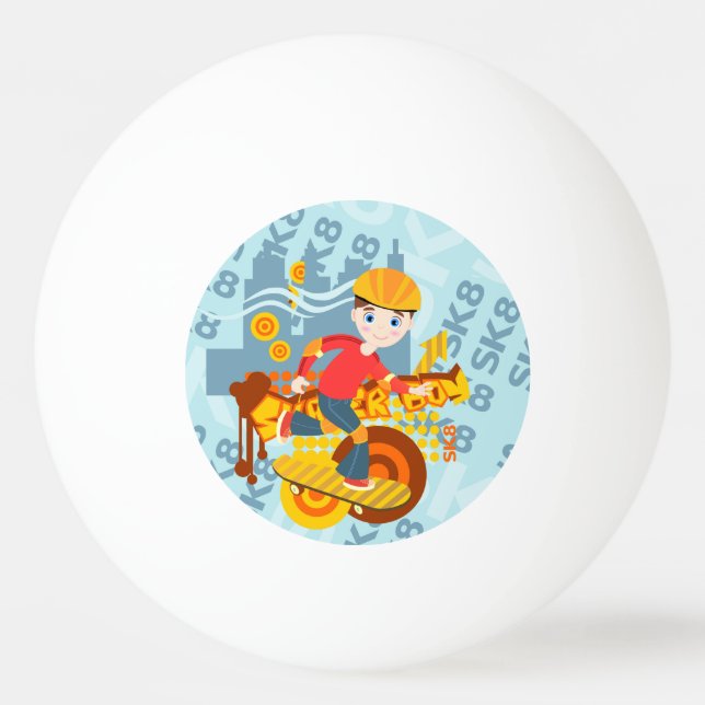Graffiti skateboard kid birthday party ping pong ball (Front)