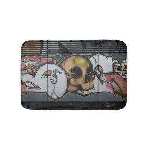 Graffiti Skull Bath Mat