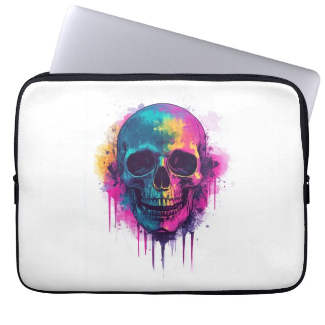 Graffiti Skull Rebel Laptop Sleeve (Front)