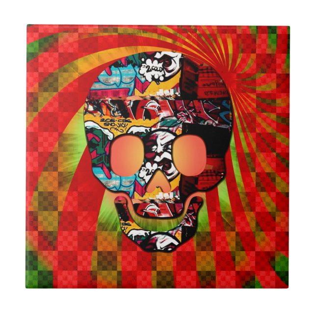 graffiti skull tile (Front)