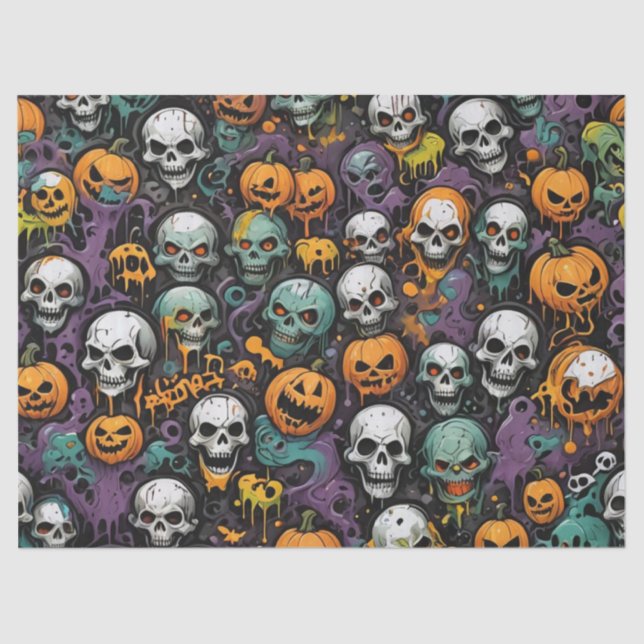 Graffiti Skulls Tissue Paper (Front)