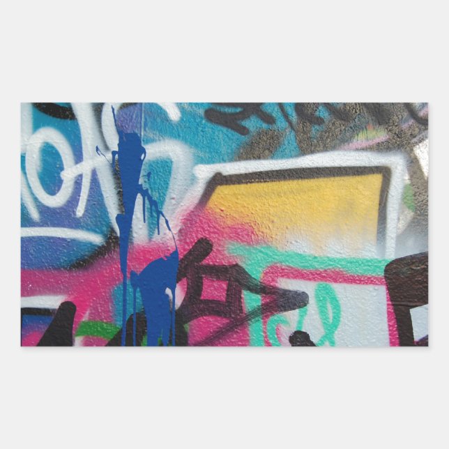 graffiti smudge background rectangular sticker (Front)