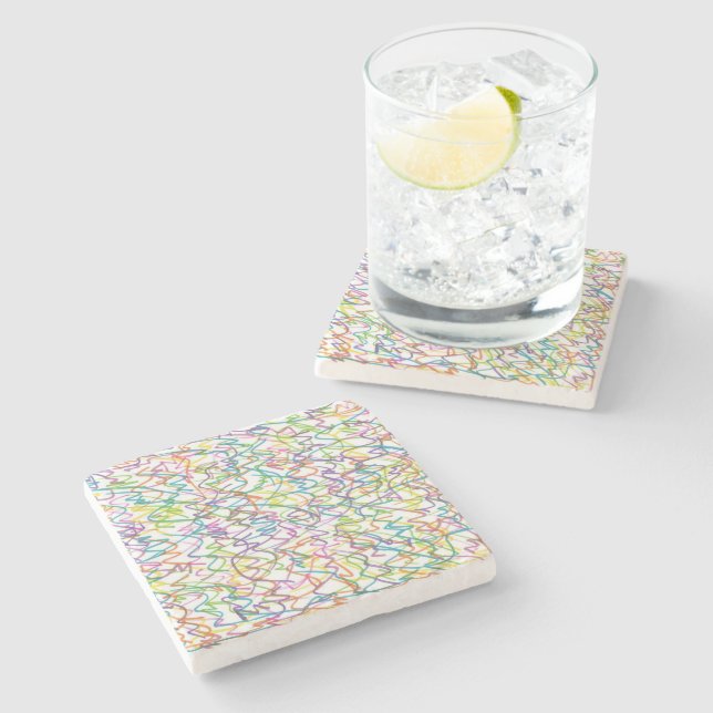 Graffiti Splatter Abstract Pattern Stone Coaster (Side)