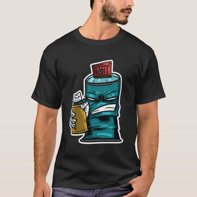 Graffiti Spray Cannister Cool Graffito Drawing Art T-Shirt (Front)