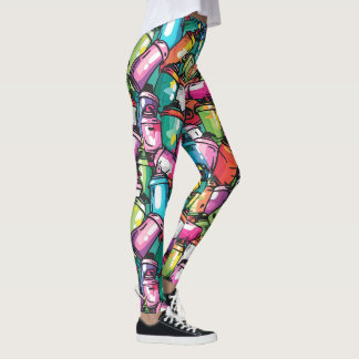 Graffiti spray cans leggings