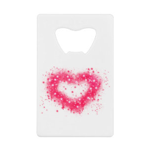 Graffiti spray paint pink sparkling heart design