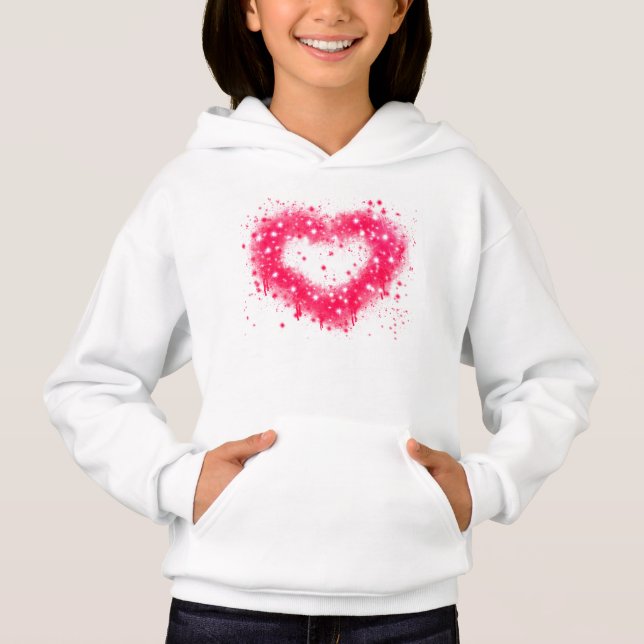 Graffiti spray paint pink sparkling heart design (Front)
