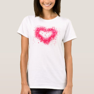 Graffiti spray paint pink sparkling heart design T-Shirt