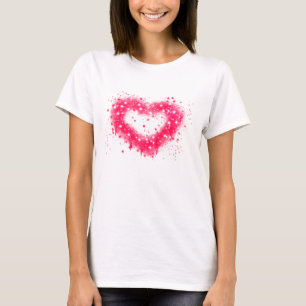 Graffiti spray paint pink sparkling heart design T-Shirt