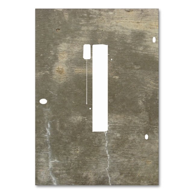 Graffiti Stencil on Concrete Table Numbers (Front)