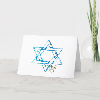 Graffiti Stitched Jewish Star Art Thank You Card