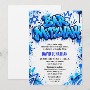 Graffiti Street Art Bar Mitzvah Custom Invitation