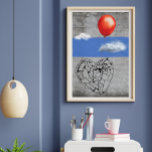 Graffiti Street Art Light-Heart red ballon Poster<br><div class="desc">This art work is showing an illustration of a heart flying in the sky through clouds , and attached to a red ballon. The title i choosed is light-hearted. It's an invitation to not care too much, to not take life seriously and to take profit from the present moment. The...</div>