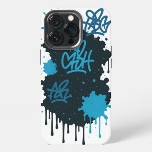 Graffiti Street Art - Splash Blue & N iPhone Hull 13 Pro Case