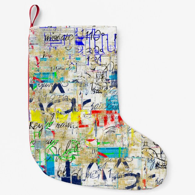 Graffiti street wall. Grunge wallart,street,backgr Small Christmas Stocking (Front)