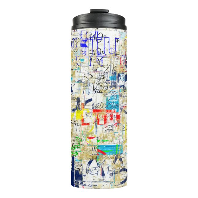 Graffiti street wall. Grunge wallart,street,backgr Thermal Tumbler (Front)