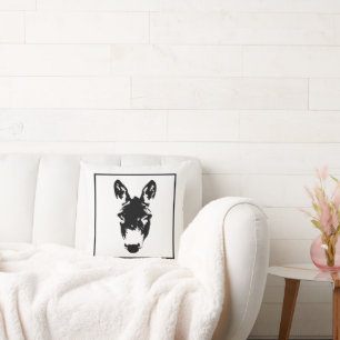 Graffiti Style Donkey or Mule Street Art Drawing Cushion