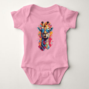 Graffiti Style Giraffe Portrait-58567 Baby Bodysuit
