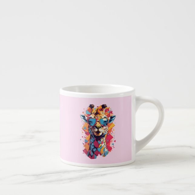 Graffiti Style Giraffe Portrait-58567 Espresso Cup (Right)