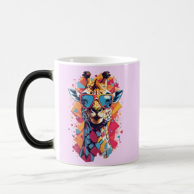 Graffiti Style Giraffe Portrait-58567 Magic Mug (Left)
