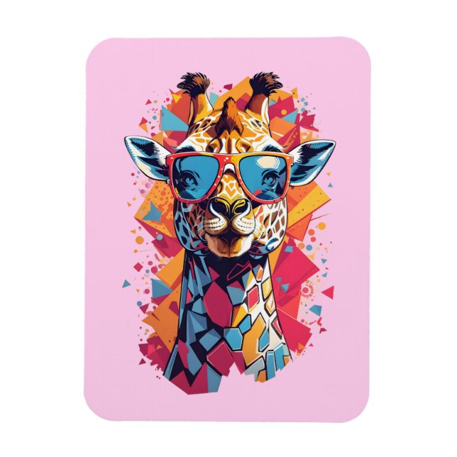 Graffiti Style Giraffe Portrait-58567 Magnet (Vertical)