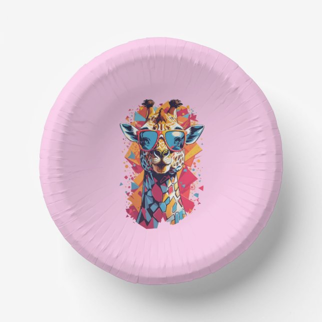 Graffiti Style Giraffe Portrait-58567 Paper Plate (Front)