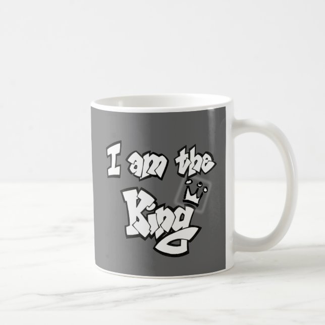 Graffiti Style "I am the King" with crown Coffee Mug (Right)