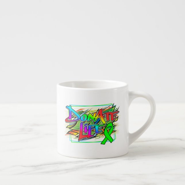 Graffiti Style Organ Donation Awareness Espresso Cup (Right)