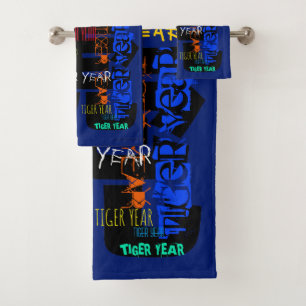 Graffiti style Repeating Tiger Year 2022 Bath TS Towel Set